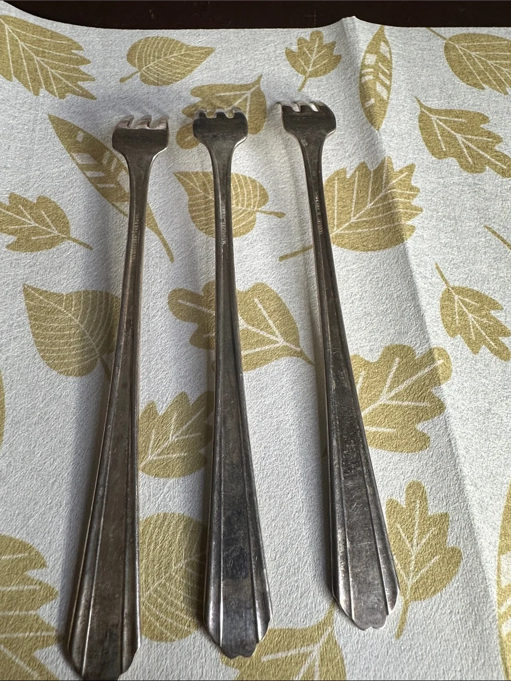 Vintage 1940 Silver- plated Appetizer Forks - Set of 3